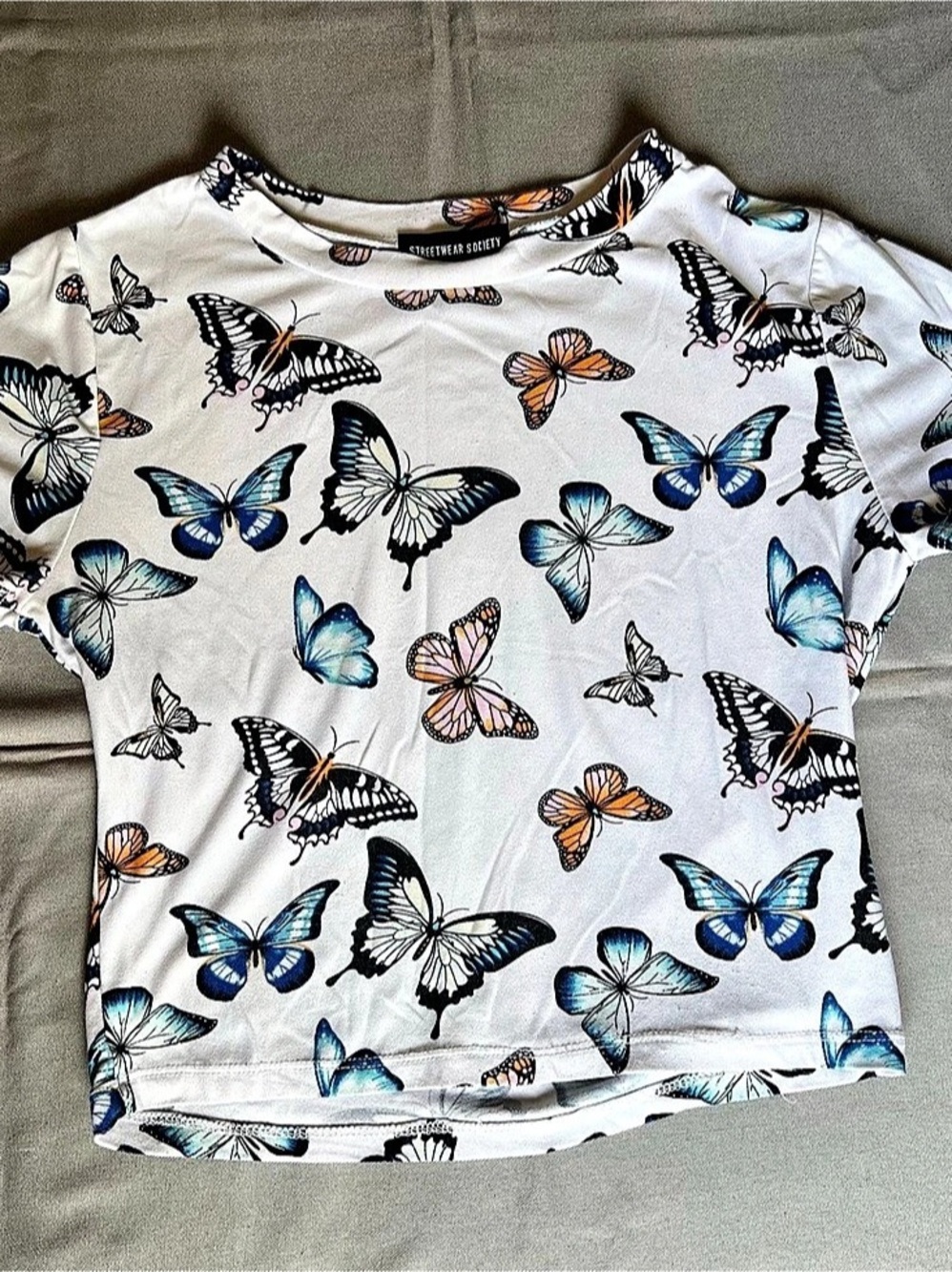 Streetwear Society Butterfly Print Short Sleeve Tee